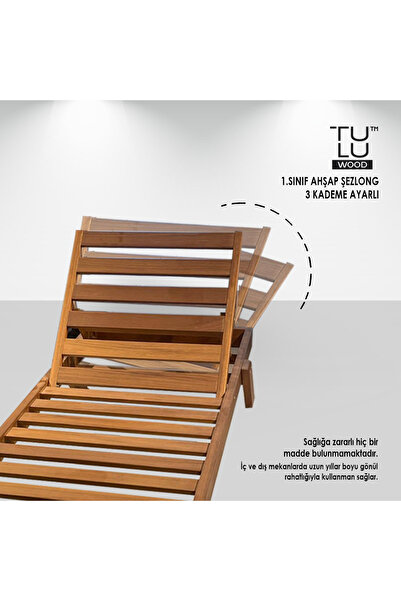 Tuluwood ŞEZLONG % 100 AHŞAP 70X200CM IREKO