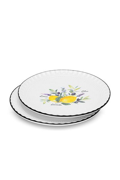 Fissman 2-Piece Plates Lemon Provence Series 16cm Porcelain