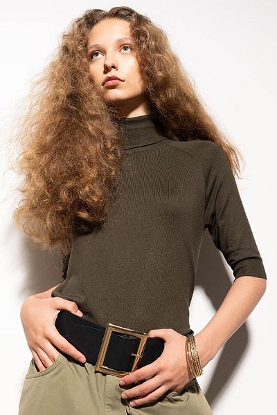 DeFacto Regular Fit Turtleneck Half Sleeve Basic Plain Knitwear Sweater U8280Az24Au