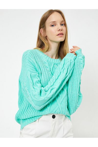 Koton Grüner Damenpullover 0YAL98521OT