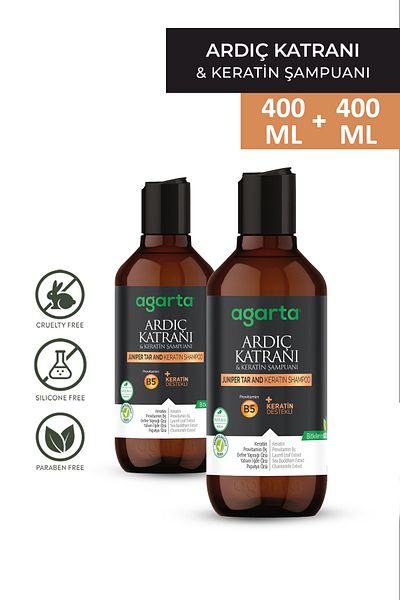 Agarta 2 Natural Juniper Tar and Keratin Hair Eczema Shampoo 400 ml