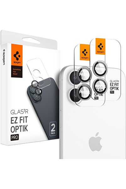 Spigen واقي عدسة الكاميرا GLASTR EZ-Fit Optik Pro لهاتف iPhone 16/16 PLUS [عبوة من قطعتين] - شفاف للغاية
