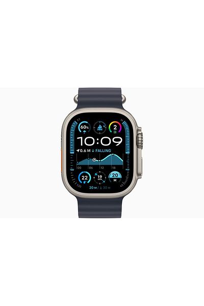 Apple Watch Ultra 2 GPS + Cellular 49mm Natural Titanium Case with Navy Ocean Band