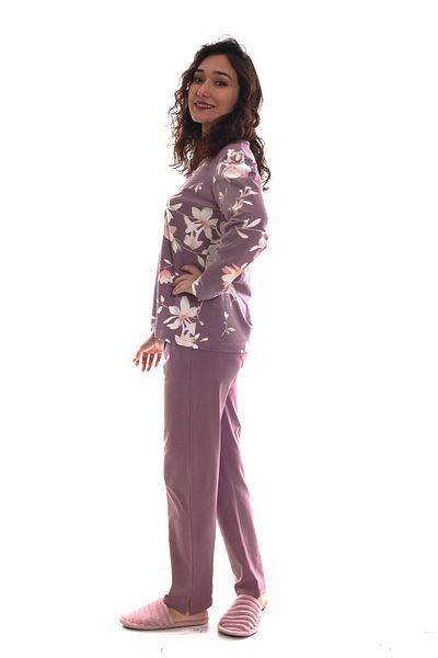 ASN concept Lilac, Floral Pajama Set (With Large Size Option)