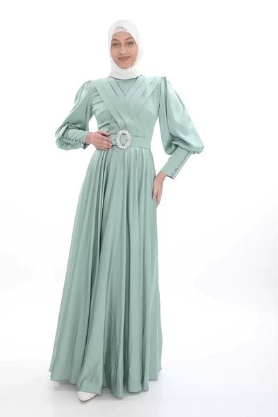 PHELDA Çağla Satin Dress - Chest Detail, Model 696
