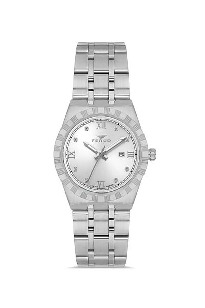 FERRO Quartz Steel Grey 32 mm Women's Wristwatch