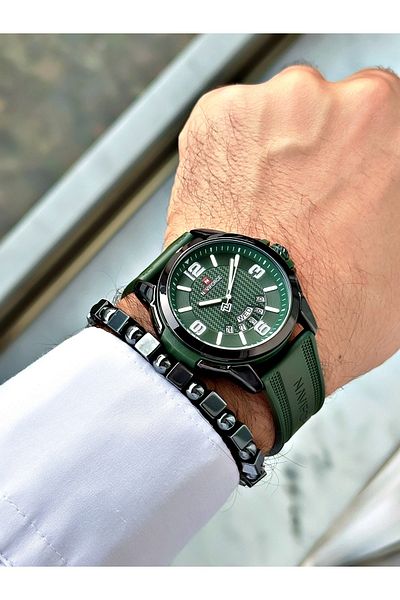 Naviforce Men's Wristwatch and Bracelet with Gift - Calendar