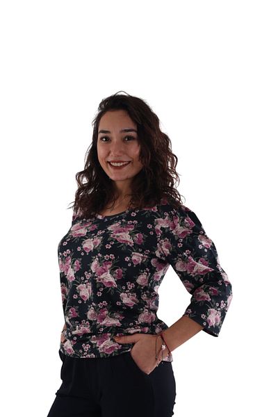 ASN concept Anthracite, Pink Floral Patterned Pajama Top (With Large Size Option)