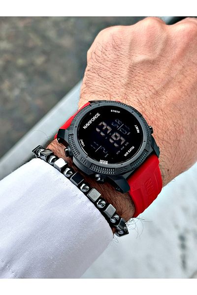 Naviforce Men's Digital Waterproof Wrist Watch with Bracelet Gift