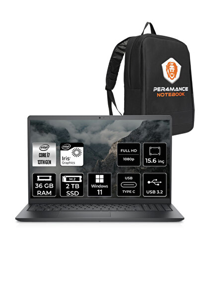 Dell Vostro 3530 i7 1355U 36GB RAM 2TB SSD 15.6'' FHD W11H Taşınabilir Bilgis...