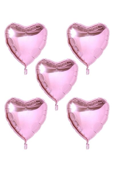 Zanzibar 5 Pieces Pink Heart Foil Balloon 45 Cm