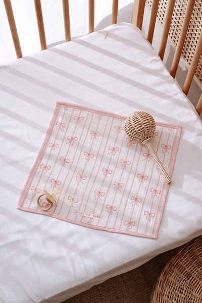 Atelier Babbi Set of 3 Mouth Cloths - Ribbon and Pink