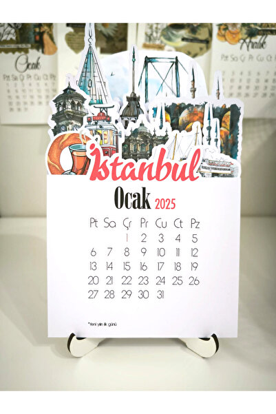 SelisCraft 2026 İstanbul Takvim Özel tasarım Masaüstü Takvimi Yılbaşı Hediyes...