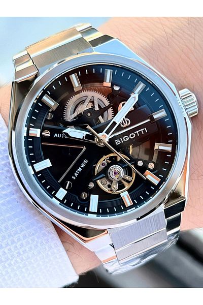 Bigotti Men's Watch Ebg.10642.2 - Automatic and Wind-Up, Steel 5 Atm Waterproof