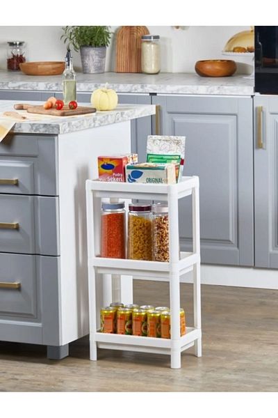 almital mobilya aksesuarları furniture accessories vesken 3-tier Kitchen anD Bathroom Organizer - Shelf Unit (white)