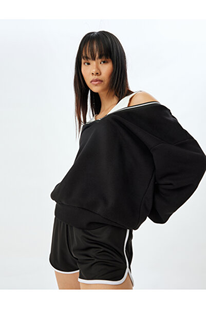 Koton Siyah Kadın Sweatshirt 5WAK10176NK