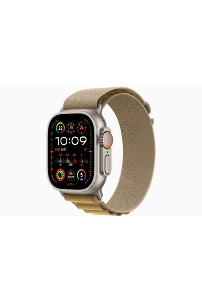 Apple Watch Ultra 2 GPS + Cellular 49mm Natural Titanium Case with Tan Alpine Loop - Large