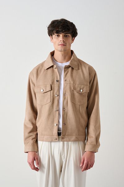 İLKCET MODA Ανδρικό μπουφάν Double Pocket Premium Suede