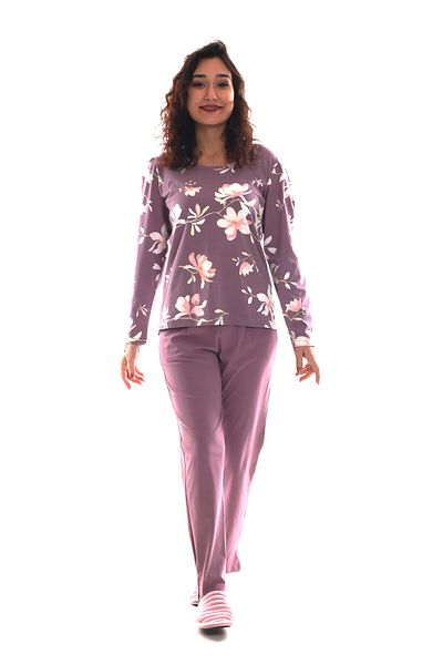 ASN concept Lilac, Floral Pajama Set (With Large Size Option)
