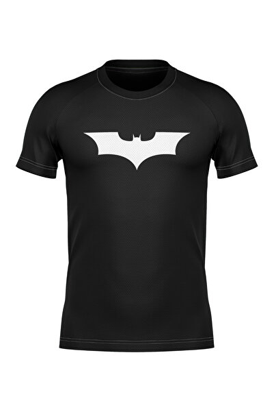 FitVult Mma Antrenman Spor Siyah Gri Batman Yarasa Nefes Alabilen Compression Fit Tişört Kaliteli Kumaş Gym