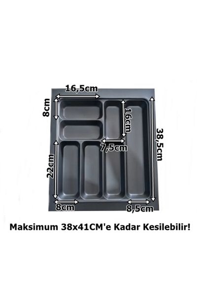 almital mobilya aksesuarları furniture accessories 42x49 εκ. 7 Συρτάρια Anthracite με θήκη για κουτάλια μέχρι 38*41 cm