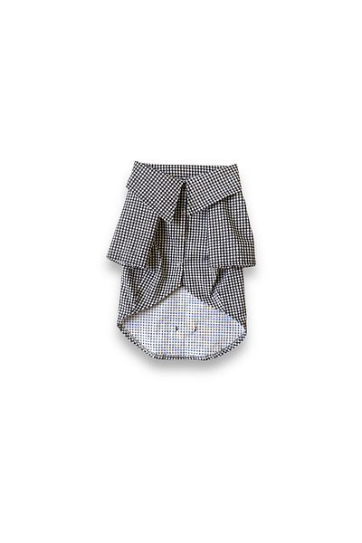 Luli Pet Black and White Gingham Dog Shirt