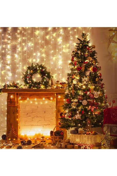 Coverzone 3 X 2 Metri 12 Fringe 216 LED Lanț de lumină Decorativ cu priză Iluminat Decor pentru casă Ornament pentru salon