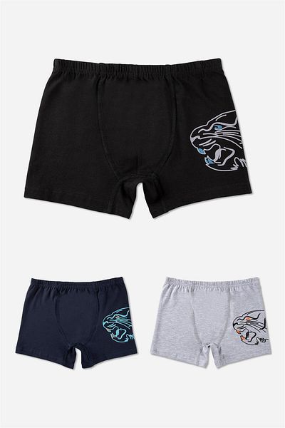 BAYKAR Boy's Cotton Tiger με σχέδιο Lycra Boxer 3 Pack 3917 Μαύρο