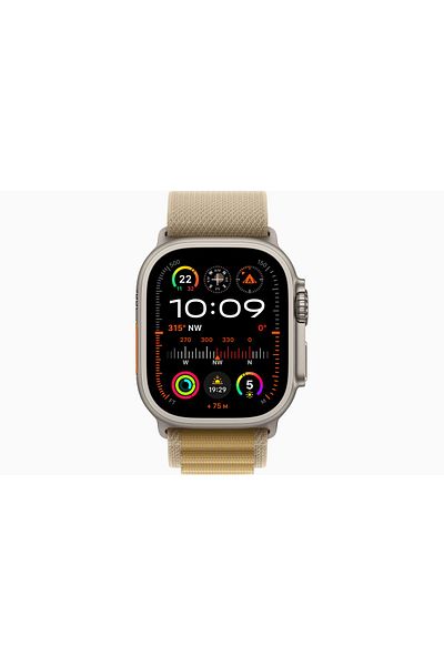 Apple Watch Ultra 2 GPS + Cellular 49mm Natural Titanium Case with Tan Alpine Loop - Large