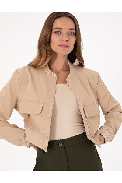 Pierre Cardin Beige Crop Top Jacket 50290807 -Vr011
