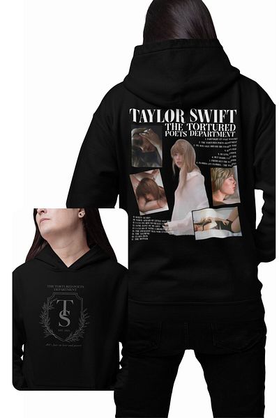 Fuddy Moda 2024 Establishment Ttpd - Unisex Taylor Swift Back Printed Oversize Hooded Sweatshirt