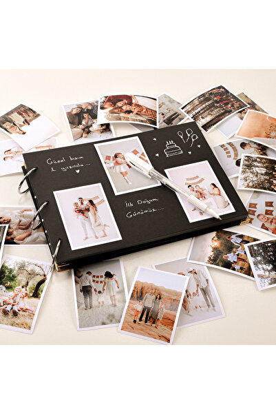 Home Klaket Tasarımlı Fotoğraf Albümü + Siyah Yapraklı Anı Defteri