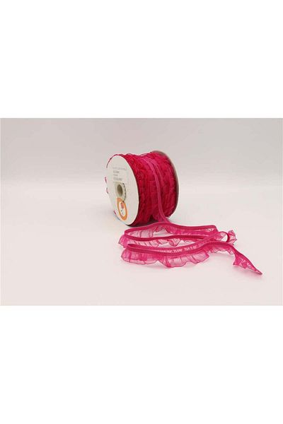Gül Fuchsia 25 Mt - 18 mm Width Ruffle Tires
