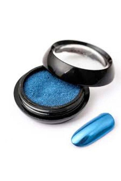 Mia Professional Navy Blue Colored Chrome Nail Powder - Mirror Effect