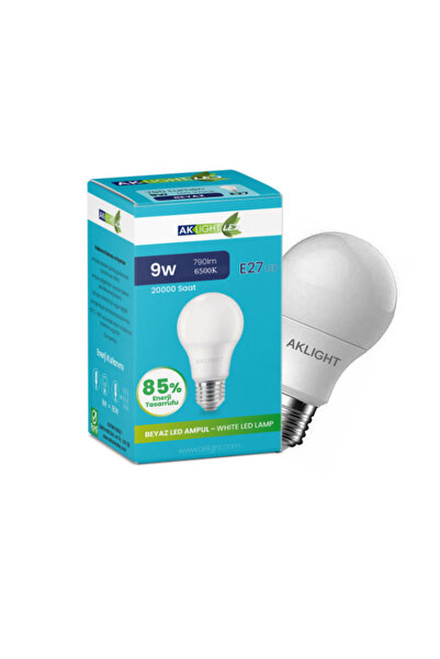 Genel Markalar 9w = 60w Eşdeğer 6500 Kelvin Beyaz Işık E27 Duylu 840 Lümen F ...