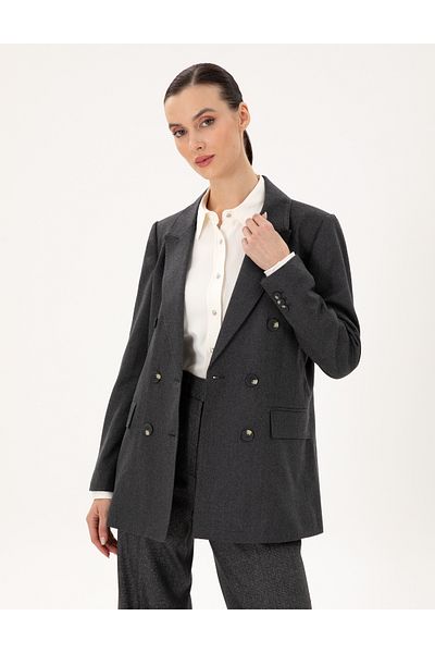 Pierre Cardin Anthracite Regular Fit Wool Jacket 50294231 -Vr006