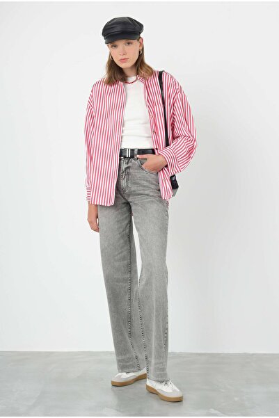 HEQA Сірі джинси з широкими штанинами