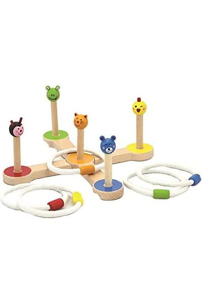 Viga Wooden Ring Tossing Animals Toy for Kids Ages 3+ Years, Multicolored