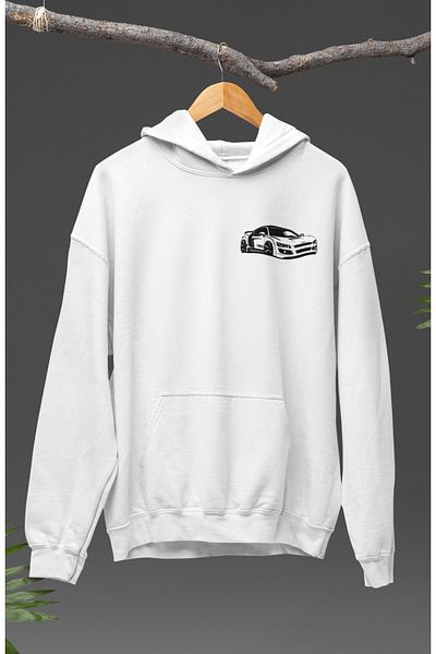 Fuddy Moda Φούτερ Unisex με κουκούλα με μοτίβο Audi R8