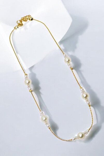 EUROMODA Pearl Beaded Necklace White Pearl Necklace