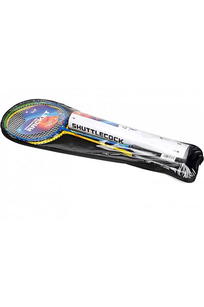 SUP Iron Alloy Badminton Racket Combo Set 2 Pcs Rackets With 12 Pcs Shuttlecock