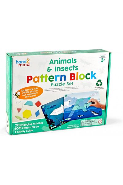 Learning Resources Animals and Insects pattern Block Puzzle Set 94461-94461