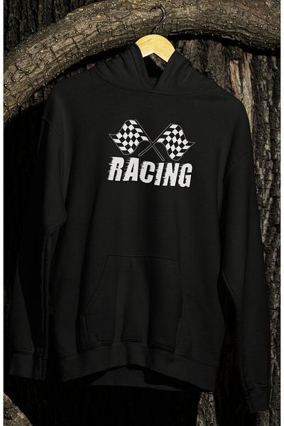 Fuddy Moda Φούτερ Civic FK7 Unisex Oversize με κουκούλα - Φούτερ με στάμπα στην πλάτη, με κουκούλα με θέμα αγωνιστικά αυτοκίνητα