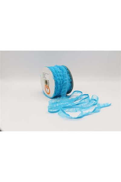 Gül Μπλε ελαστικά βολάν πλάτους 18 mm - 25 m