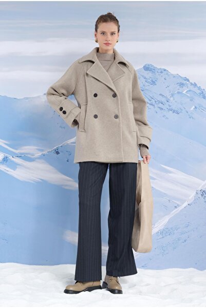 HEQA Kısa Kruvaze Kaban Vizon