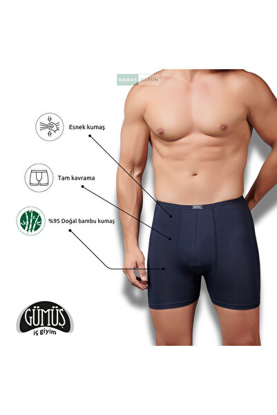 Gümüş İç Giyim Συσκευασία 5τμχ Οικονομικά Ανδρικά Μποξεράκια Ανθρακί Φυσικό Μ...