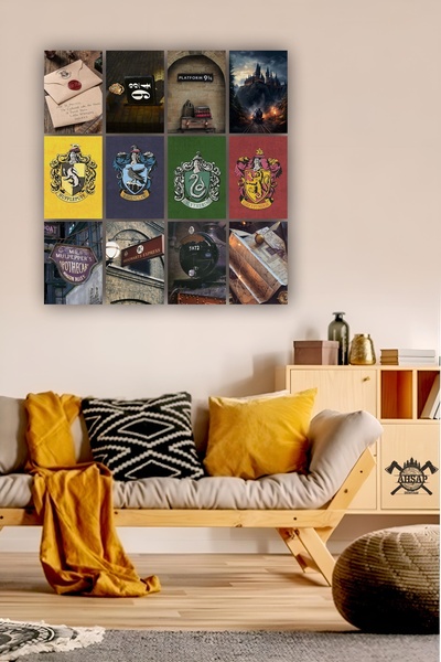 ahşap dünyam 12 parça Harry Potter Resimleri Çerçeve Görünümlü Mdf tablo Duva...