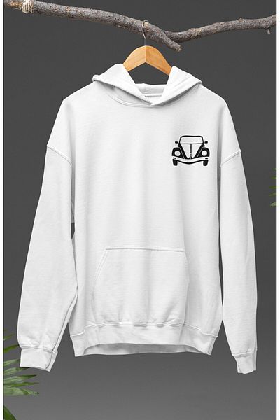 Fuddy Moda Vosvos Printed Unisex Oversize Hooded Sweatshirt - Car Themed