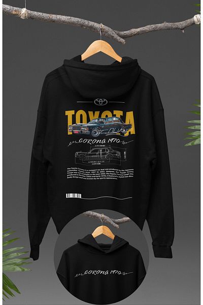 Fuddy Moda Corona 1970 Back Printed Unisex Hooded Sweatshirt - Car Themed Hoodie