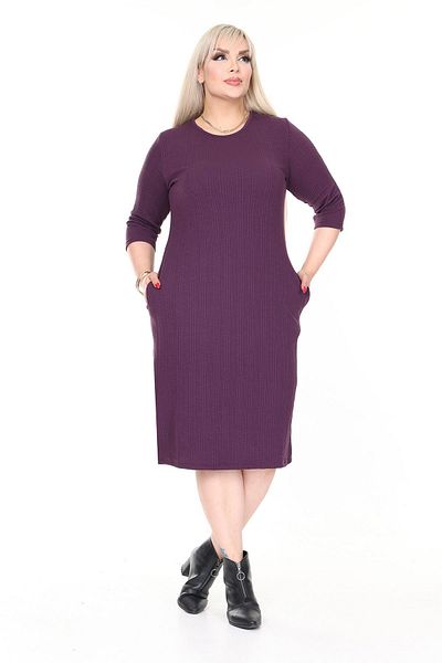 modayız Double Pocket Winter Plus Size Stretchy Dress 8C-2617